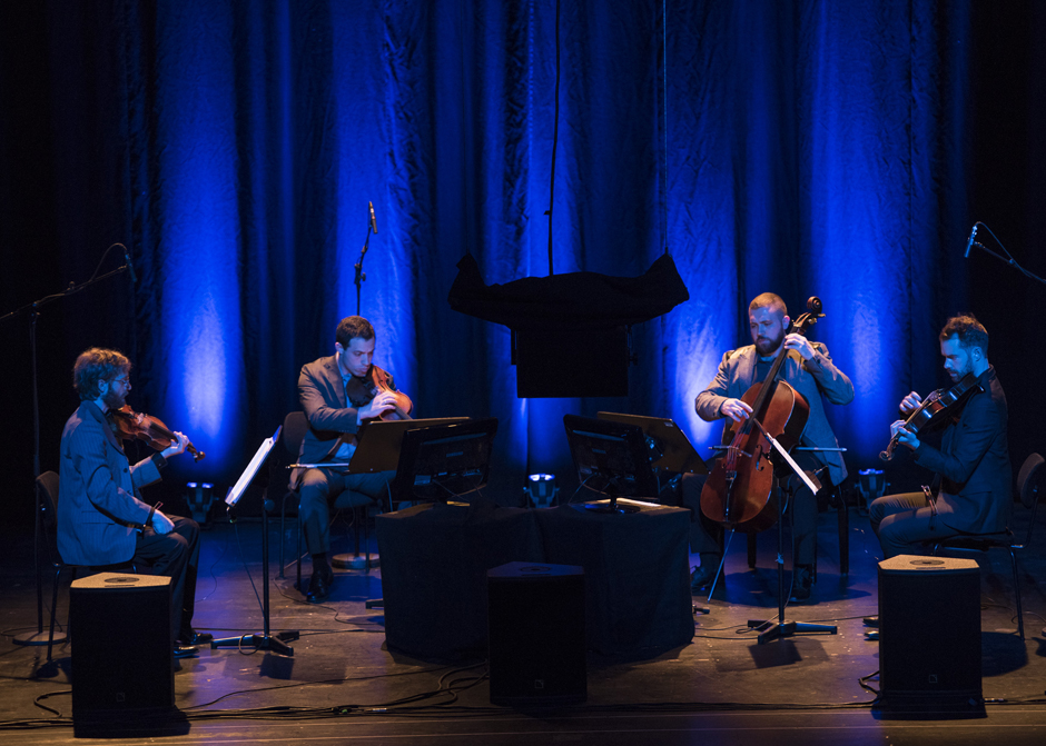 The Jack Quartet performs HIDDEN. Photo by Kai Bienert.