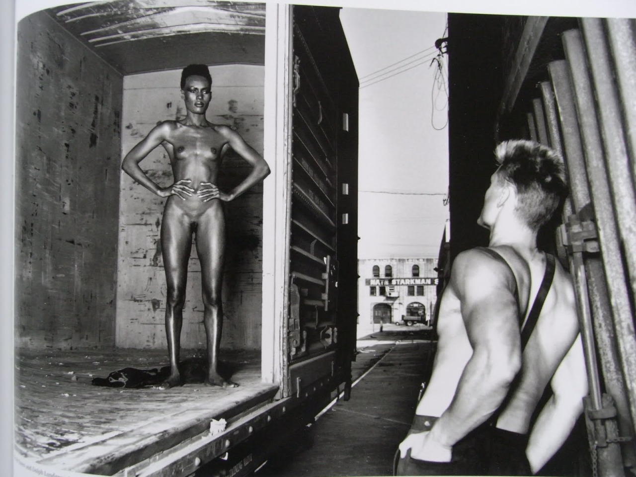 Helmut Newton portrait of Grace Jones and Dolph Lundgren.