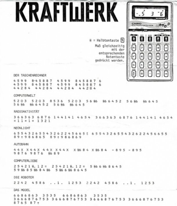 kraftwerk sheet music