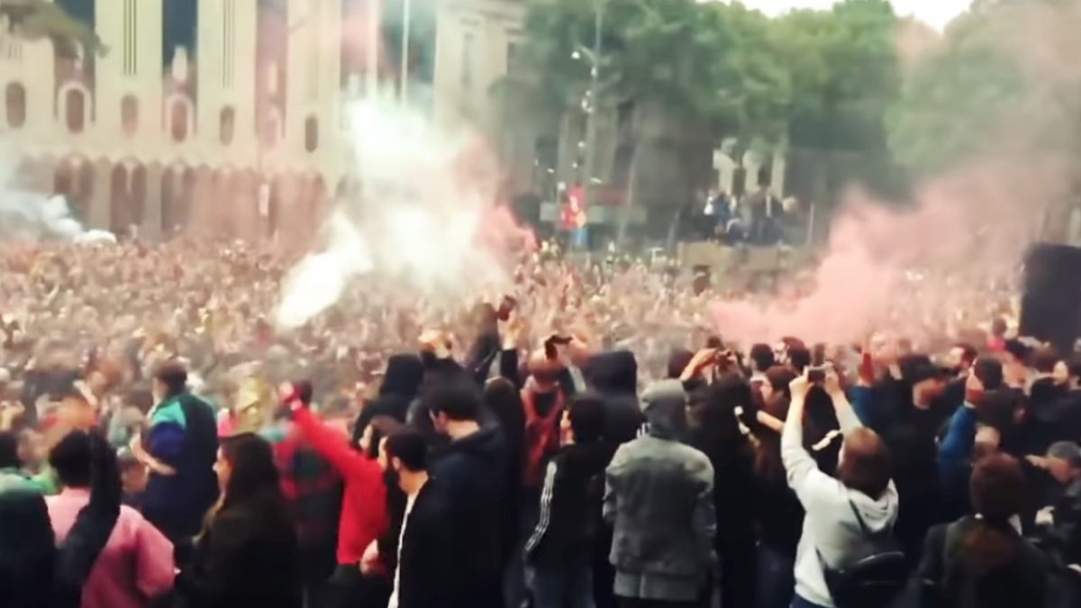 A protest in Georgia.