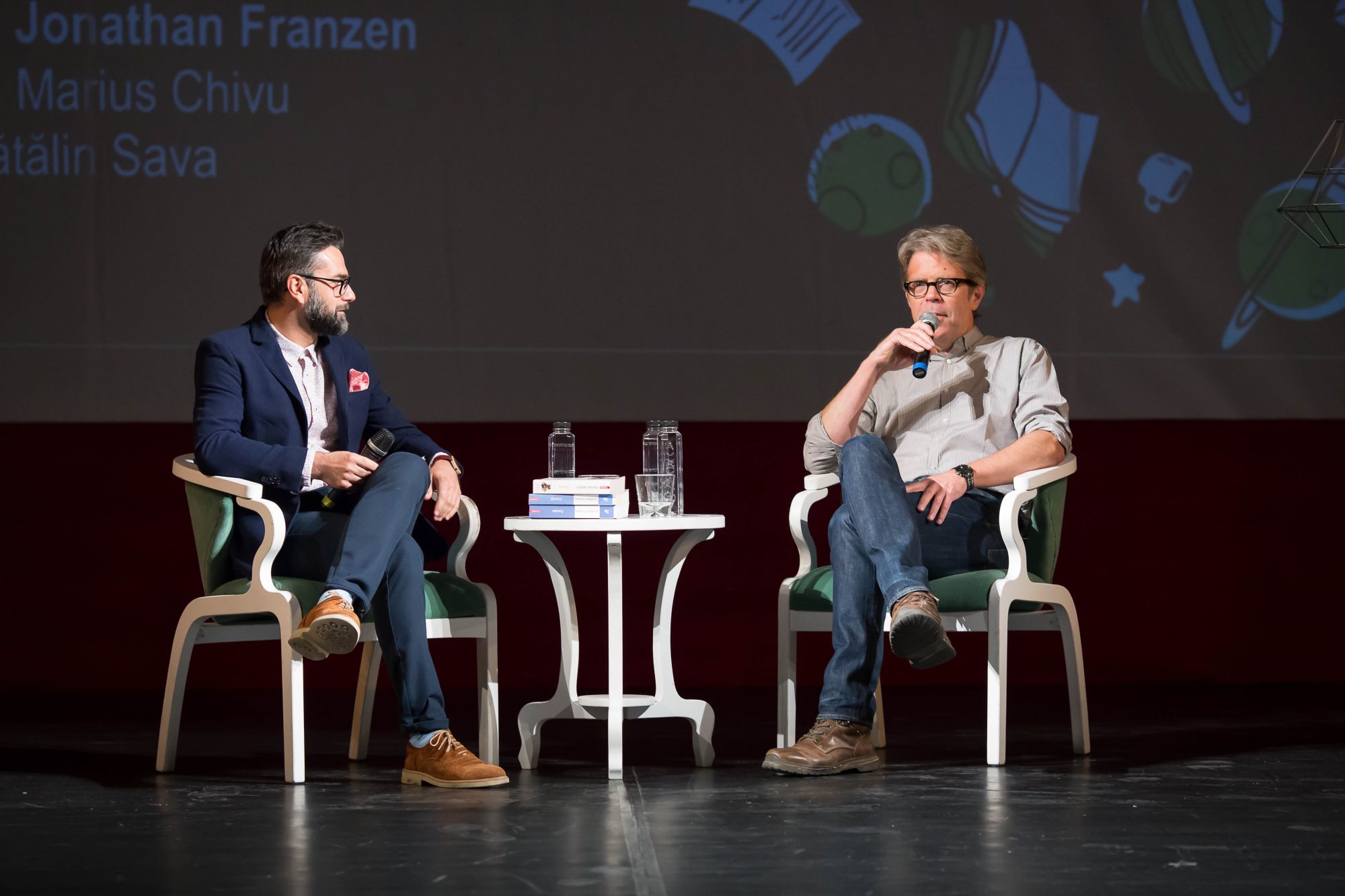 Jonathan Franzen și Marius Chivu la FILIT