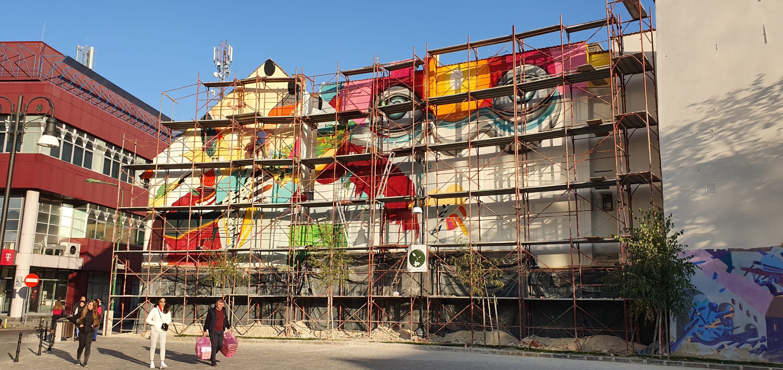 Mural în Centrul Istoric din Brașov. Work in progress