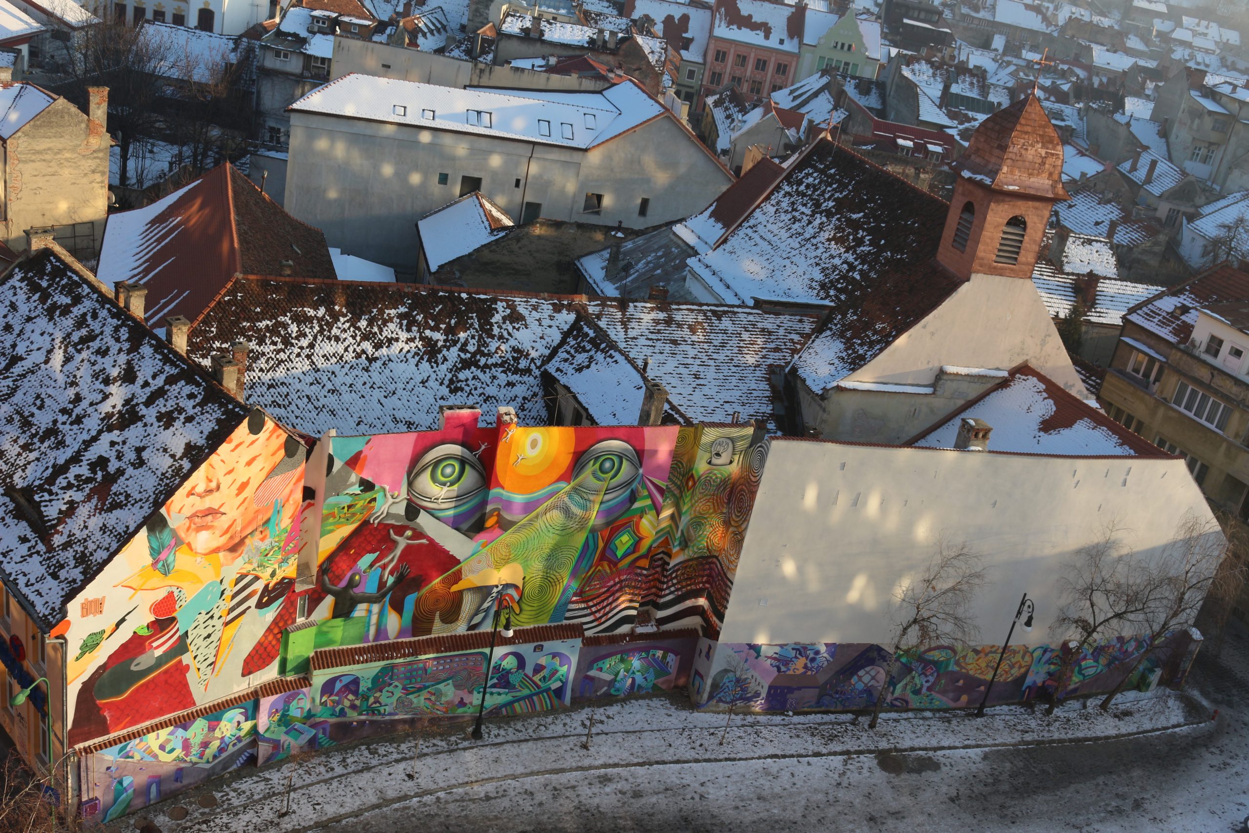 Mural în Centrul Istoric din Brașov